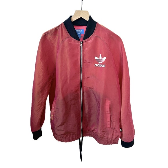 RARE FIND! ADIDAS X RITA ORA Shape Shifter Red Windbreaker Jacket Holographic/ M - Picture 1 of 11
